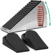Door Stoppers for Bottom of Door Heavy Duty Adjustable Spring Loaded Rubber Wedge 0.2-3" Stackable Set–1 Large + 2 Small, Non-Slip Base, Security Door Stopper for Interior/Exterior/Home/Office