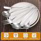 Matte Serving Silverware Set, 5-Piece Round Shared Utensils Set of Stainless Steel, Hostess Flatware Serving Set, Satin Finish, Dishwasher Safe