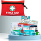 General Medi Mini First Aid Kit, 110 Piece Small First Aid Kit - Includes Emergency Foil Blanket, Scissors for Travel, Home, Office, Vehicle, Camping, Workplace & Outdoor (Red)