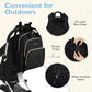 mommore Diaper Bag Backpack, Stylish Travel Baby Bag with Insulated Pockets, Changing Pad and Stroller Straps for Toddler (L-Black, Large-27L)