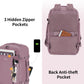 ECOHUB Travel Backpack for Women, Carry on Backpack with USB Charging Hole, Spirit Airlines Personal Item Bag Flight Approved, 15.6 Inch Laptop Backpack with Anti Theft Pockets, 30L, Pink