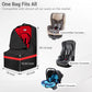Car Seat Travel Bag - Padded, Comfortable, Durable, Roomy Gate Check Carseat Cover Backpack Fits 3-in-1，Convertible, Booster & Infant Car Seats for Airplane, Airport, Red