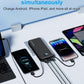 Portable Charger, 12000mAh 22.5W Type C Fast Charging Power Bank with Built-in Cables & Wall Plug, External Battery Bank with LED Display, Travel Essential Battery Pack for iPhone, iPad, Samsung Black