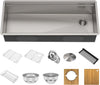 KRAUS Kore Workstation 45-inch Undermount 16 Gauge Stainless Steel Kitchen Sink, Single Bowl Kitchen Sink with Accessories, KWU120-45