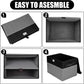 Large 22 Quart Linen Fabric Foldable Storage Bin Cube Organizer Basket with Flip-Top Lid & Handles, Clothes Blanket Box for Home, Office, Closet, Black & Gray, 4 Pack 14.6 x 9.5 x 9.5