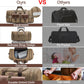 Wildroad 50L Travel Duffel Bag, Expandable Canvas Genuine Leather Duffle Bag Upgraded Overnight Weekender Carry on Bag - Roamly