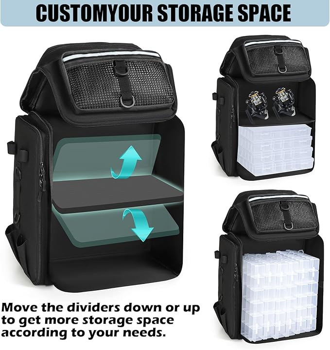 HAMBOLY Fishing Backpack with Rod Holders, 40L Tackle Box Backpack for Fishing Gear, Waterproof Fishing Bag for Men