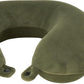 Brookstone Travel Neck Pillow - Lightweight Fleece Casing U-Shaped Stuffable Memory Foam Travel Pillow for Sleeping and Neck Support, Olive