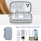 FYY Electronic Organizer, Travel Cable Organizer Bag Pouch Electronic Accessories Carry Case Portable Waterproof Double Layers All-in-One Storage Bag for Cable, Charger, Phone, Earphone Light Grey