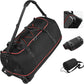 Vomgomfom Wheeled Collapsible Duffel Bag,110L-140L Expandable Checked Luggage, No-Telescopic-Handle with Anti-Burst Zipper & Reinforced Frame,Black-red - Roamly