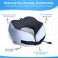 Pure Memory Foam Travel Pillows for Airplanes – Ergonomic Design with Adjustable Fit, Machine Washable, 3D Eye Mask & Compact Plane Pillow for Traveling – Grey & Blue