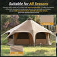 MC TOMOUNT Canvas Tent Bell Tent 16.4ft*9.2ft with Stove Jack for Glamping Family Camping Zipped Removable Floor