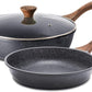 SENSARTE Nonstick Frying Pan Skillets, Swiss Granite Coating Omelette Pans, Healthy Cookware Chef's Pan, Free of Intentionally Added PFOA (8 Inch Frying Pan and 3.5QT Saute Pan)