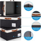 GhvyenntteS Extra Large Storage Bins with Lids, Foldable Fabric Storage Boxes with Lids and 3 Leather Handles, Storage Baskets with Label Window (6 Pack, Black, 15.75" x 11.8" x 10.2")