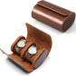 Longjet Watch Roll Travel Case for Men Portable Watches Organizer Box with Removable Velvet Pillow Holder (2 Slot Brown)