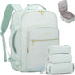 LOVEVOOK Travel Backpack for Women & Men 40L,Airline Approved Carry On Backpack Travel Essentials,TSA Carry on Luggage,Waterproof Personal Item Travel Bag Suitcase,3 Packing Cubes,Turquoise-Turquoise