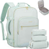 LOVEVOOK Travel Backpack for Women & Men 40L,Airline Approved Carry On Backpack Travel Essentials,TSA Carry on Luggage,Waterproof Personal Item Travel Bag Suitcase,3 Packing Cubes,Turquoise-Turquoise