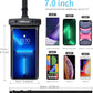 wellhouse Waterproof Phone Pouch, Waterproof Phone Case for iPhone 16 15 14 13 12 Pro Max XS Samsung, IPX8 3D Cellphone Dry Bag Beach Essentials (1 Pack - Black7.0, 7 inch)