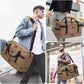 ZOMFELT Travel Duffle Bag for Men, Waterproof Canvas Overnight Duffel Bag with Removable Dividers & Shoe Compartment, Carry On Weekender Gym bag, Multi-Pocket & Vintage Design (Washed Brown) - Roamly