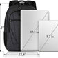 BIKROD Travel Laptop Backpack, 17 Inch Extra Large School Backpacks for Teen Boys and Girls, Black Water Resistant Women Back Pack, Business Men Sturdy Computer Bag