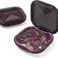 1 Pack Small Purple Pill Organizer, 4 Compartments, Compact Stylish Cute Travel Camping Pill Box Daily Medicine Pill Case, Portable and Moistureproof to Store Vitamins, Medication and Supplements