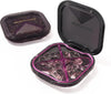 1 Pack Small Purple Pill Organizer, 4 Compartments, Compact Stylish Cute Travel Camping Pill Box Daily Medicine Pill Case, Portable and Moistureproof to Store Vitamins, Medication and Supplements
