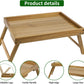 VaeFae Acacia Bed Table Tray, Wooden Breakfast Tray with Folding Legs, Bed Tray for Eating and Laptop, Eating Trays for Bedroom