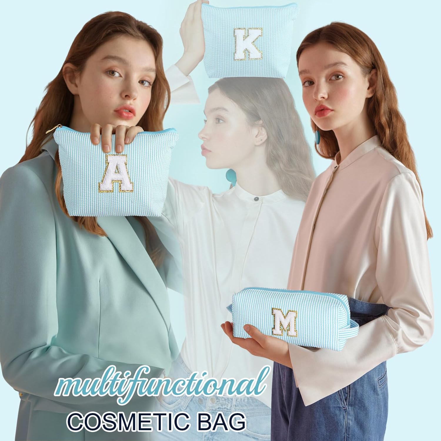 YOOLIFE Tween Girls Trendy Stuff - Birthday, Graduation, Mother's Day, Bridesmaid Gifts for Women, Teachers, Sisters - Initial Makeup Bag Cosmetic Travel Bag R - Roamly