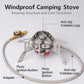 Windproof Camping Stove, Portable Camping Stove with Piezo Ignition, Collapsible Design with Carrying Casefor Outdoor Hiking, Backpacking, Picnic & Emergency Cooking (9900W)