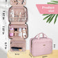 Pink Toiletry Bag, Makeup Organizer, Travel Bag For Women Mens Toiletries, Waterproof with Hanging Hook, Large Capacity