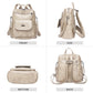 PU Leather Backpack Purse for Women Fashion Multipurpose Design Handbag Ladies Shoulder Bags Travel Backpack Beige