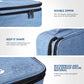 Travel Electronics Organizer, Waterproof Cable Organizer Bag for Electronic Accessories Double Layer Large Shockproof Cable Storage Bag for Cord, Power Bank, Tablet(Up to iPad 11 inch) - Denim blue