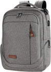 KROSER Laptop Backpack Large Computer Backpack Fits up to 17.3 Inch Laptop with USB Charging Port Water-Repellent Casual Daypack for Travel/Business/College/Women/Men-Grey - Roamly