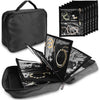 Travel Jewelry Case Organizer for Women, Jewelry Binder with 6 Clear Zipper Pouches