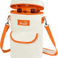 Tirrinia 2 Bottle Wine Gift Tote Carrier - Leakproof & Insulated with large pockets Wine Cooler Bag for Travel, Wine Tasting, Party, Dinner, Great Gift for Wine Lover,White Orange