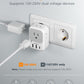 2 Pack European Plug Adapter USB C, TESSAN US to Europe Adapter 4 Outlets 3 USB Charger, Type C International Power Adaptor to Italy Spain France Portugal Iceland Germany, Europe Travel Essentials