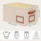 OUTBROS Foldable Storage Box for Shelves, 15 x 10.2 x 7.9 inch Fabric Baskets, Wardrobe Organiser with Handles, Suitable for Storing Clothes, Books, Cosmetics (Beige, 3-Pack)