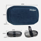 Serfeymi Weekly Travel Pill Organizer 2 Times A Day AM PM Upgraded Black Pill Box 7 Day with Portable Zipper Canvas Pill Case, Medicine Organizer for Pills, Vitamins, Supplements, Fish Oils - Blue 01