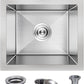 15 x 15 Inch Drop In Kitchen Bar Sink, Stainless Steel Single Bowl Topmount Bar Prep Sink Small Kitchen Sink with Basket Strainer