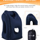 Sunany Travel Pillow, Inflatable Neck Pillow Used for Airplanes/Cars/Buses/Trains/Office Napping with Eye Mask/Earplugs (Blue)