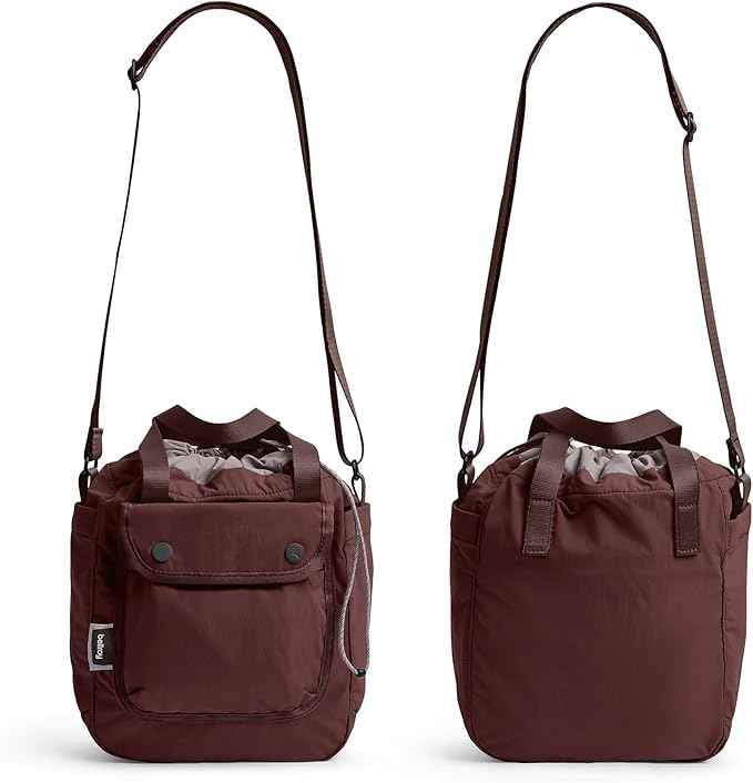 Bellroy Cinch Bucket Bag (compact 9 liter lightweight crossbody bag with external organization, internal zip pocket, adjustable shoulder strap, and adapts to be carried three ways) - Burgundy