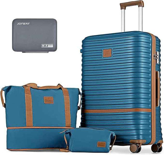 Joyway 28 Inch Luggage with Spinner Wheels, Lightweight Hard Shell Large suitcase, 3 Piece Luggage Sets with TSA Lock, Blue