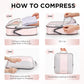 10 Set Compression Packing Cubes for Travel Essentials,Compressible Expandable Packing Cubes for Suitcase,OlarHike Luggage Organizer Bags for Travel,Handy Helper for Organizing Clothes(Pink Stripped) - Roamly