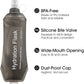 GYGYL Soft Flask, TPU Collapsible Soft Water Bottle for Hydration Pack, Running Vest, Leak-Proof Folding Water Bottle for Hiking Cycling Climbing Jogging-500ml Grey, 2pcs