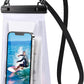 IPX8 Waterproof Phone Pouch Floating, [Expandable Space] Waterproof Bag, Cell Phone Dry Bag with Adjustable Lanyard for iPhone Samsung Google Up to 7.0" White