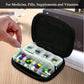 Serfeymi Weekly Travel Pill Organizer Pill Case for Purse with Removable 7 Day Pill Box, Fashionable Travel Medicine Organizer Pill Container for Medicine, Vitamin, Supplement - Black 01