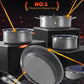 Pro DUXANO 12PC Hybrid 3-Ply Stainless Steel Skillet&Nonstick Pots and Pans Set, High Heat Sear&Fry, 2-Layer Ceramic Induction Cookware, 9H Scratch-Resistant&Anti-Warp,PFAS Free,All Cooktop/Dishwasher