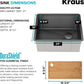 KRAUS Kore 23 Inch Undermount Workstation 16 Gauge Black Stainless Steel Single Bowl Kitchen Sink in PVD Gunmetal Finish with Accessories, KWU1111-23-PGM