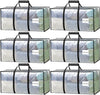6 Pack Heavy Duty Moving Bags with Padded Wrap Around Handles-Strengthened Zipper Extra Large Storage Totes for Dorm College Clothes Clear