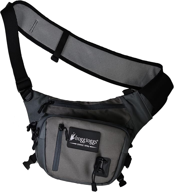 FROGG TOGGS Flats Sling Pack, Easy Hands-Free Tackle Storage Bag with Built-in Rod Support